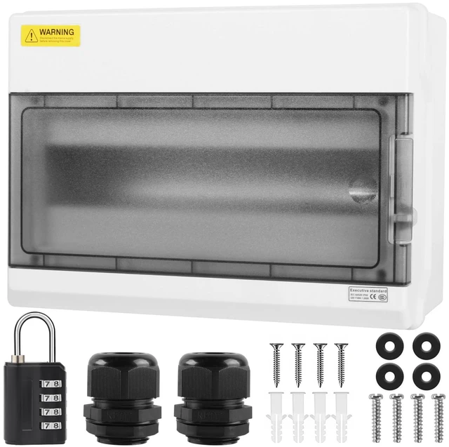 Main image of Outdoor Circuit Breaker Box,Power Distribution Box,Circuit Breaker Panels,Sub Panel Breaker Box, Electrical Panel Box with Clear Cover, Bus Bars and DIN Rail for Indoor and Outdoor(SH-18WAY)