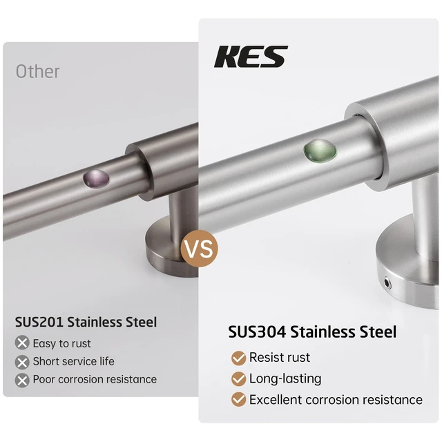 Alt view image 4 of 7 - 30-Inch Shower Slide Bar with Adjustable Handheld Shower Head Holder, Reuse Existing Holes, SUS304 Brushed Stainless Steel Wall Mount for Bathroom, Drilling Required, F209S78-BS