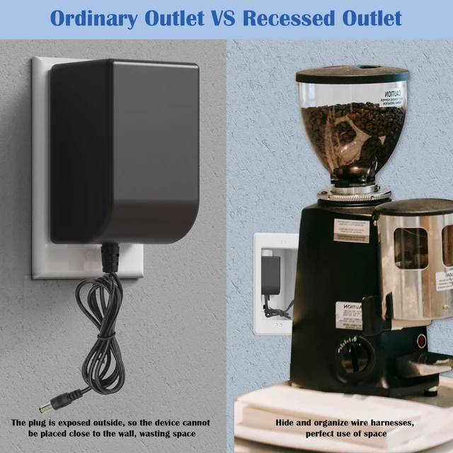 Alt view image 6 of 7 - Recessed Outlet/Electrical Box Single Gang, Recessed Outlet Box for Wall Mount TV, Antenna, Phone and Cable TV, Suitable for GFCI & Standard, for Old or New Construction(2 Pack)