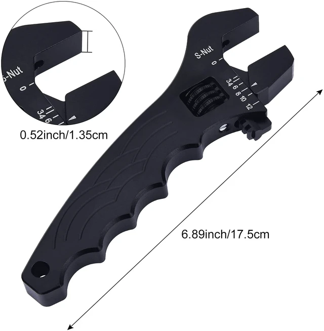 Alt view image 3 of 7 - AN Fitting Hose Wrench Adjustable 3AN-12AN Aluminum Black