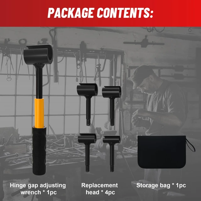 Alt view image 7 of 7 - Door Hinge Adjustment Tool for Residential and Commercial 5-in-1 Hinge Gap Adjusting Wrench for Door Quick and Efficient Solutions, User-Friendly Adjustments Tools