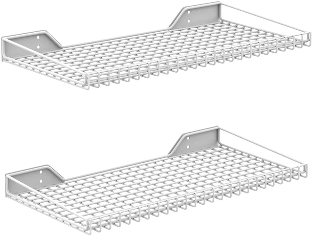 Main image of 2-Pack Garage Wall Shelf, 23.5" x 12" Wall-Mounted Storage Shelves for Garage, Closet, Laundry Room, Heavy Duty, Wall Floating Shelving, Holds up to 65 lbs, White