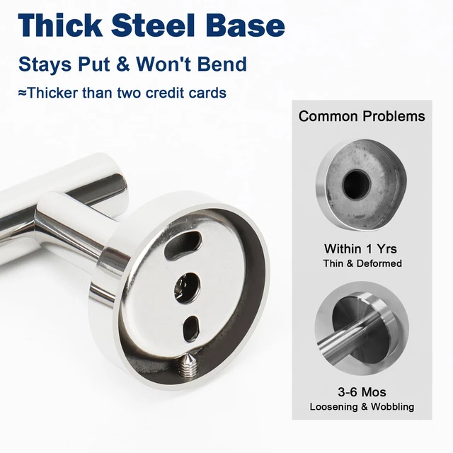 Alt view image 4 of 7 - Hand Towel Holder/Towel Ring, Thicken Stainless Steel Hand Towel Bar for Bathroom, Rustproof Wall Mounted Towel Rack, Contemporary Style Bath Accessories, 9 Inch (5 Pack, Chrome Finish)