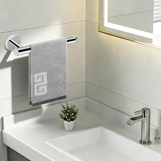 Alt view image 5 of 7 - Hand Towel Holder/Towel Ring, Thicken Stainless Steel Hand Towel Bar for Bathroom, Rustproof Wall Mounted Towel Rack, Contemporary Style Bath Accessories, 9 Inch (5 Pack, Chrome Finish)