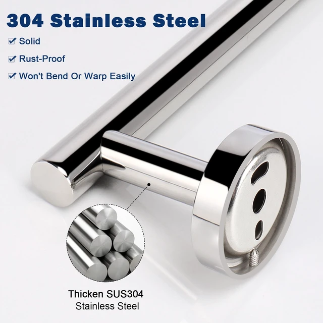 Alt view image 7 of 7 - Hand Towel Holder/Towel Ring, Thicken Stainless Steel Hand Towel Bar for Bathroom, Rustproof Wall Mounted Towel Rack, Contemporary Style Bath Accessories, 9 Inch (5 Pack, Chrome Finish)