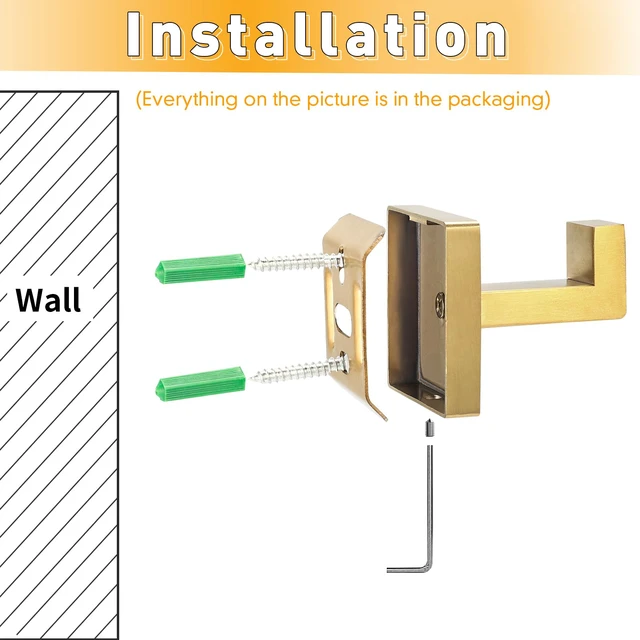 Alt view image 7 of 7 - 4-Pack Towel Hooks Hand Towel Holder Bathroom Robe Hanger Gold Brushed Gold Square Coat Hook Wall Mount Heavy Duty Stainless Steel Hat Hook for Living Room Bedroom Kitchen Closet
