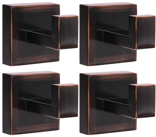Main image of 4-Pack Towel Hooks Hand Towel Holder Robe Hanger Red Antique Bronze Bathroom Square Coat Hook Wall Mount Heavy Duty Stainless Steel Hat Hook for Living Room Bedroom Kitchen Closet