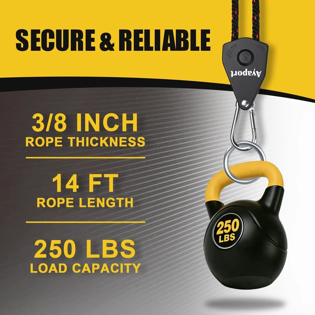 Alt view image 3 of 7 - Adjustable Rope Tie Down, 3/8" Grow Light Hanger, 4 Pack 14Ft Heavy Duty Plant Pulley Rope Tightener Ratchet Tie Down for Kayak, Tarp, Tent Tie Downs, Hanging Plants, Filters, Fans