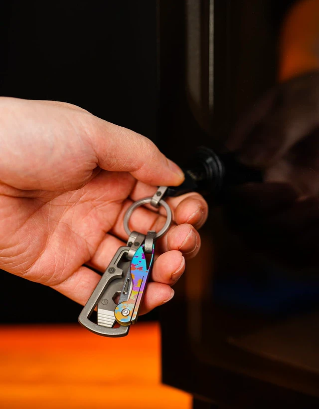 Alt view image 7 of 7 - KK05 Titanium Mini Pocket Knife, 1.06-Inch Blade, Ink Splash Lightweight EDC Knife for opening packages and snack wrappers, removing clothing tags, and handling everyday tasks