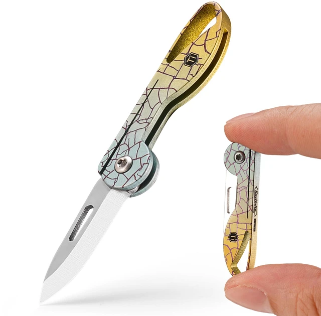 Main image of KK05 Titanium Mini Pocket Knife, 1.06-Inch Blade, Yuzu Lightweight EDC Knife for opening packages and snack wrappers, removing clothing tags, and handling everyday tasks