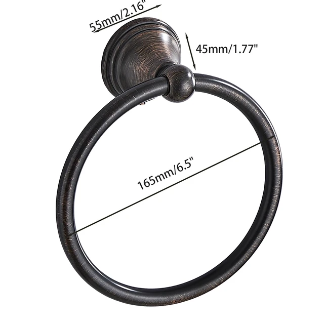 Alt view image 6 of 7 - Towel Ring for Bathroom, Oil Rubbed Bronze Hand Towel Holder 2 Pack, Bathroom Accessories and Towel Racks for Bathroom Wall