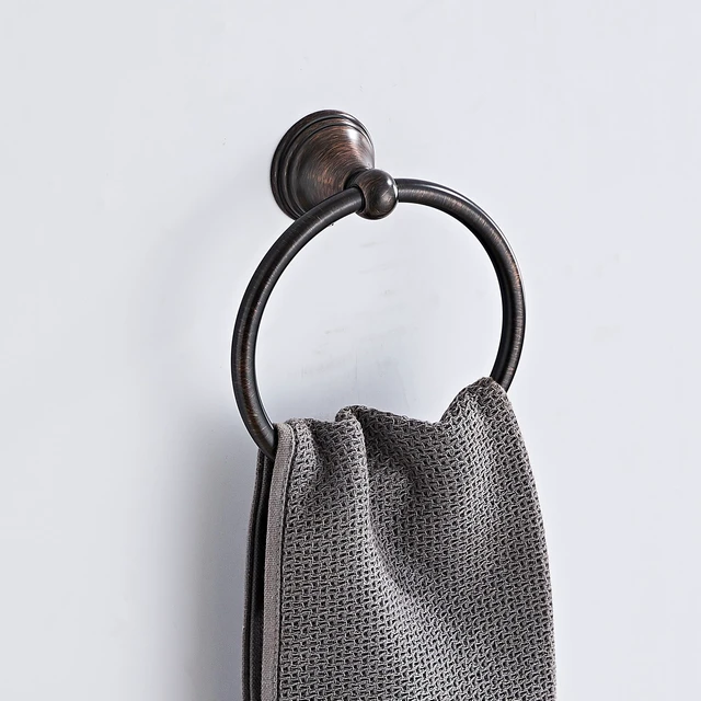 Alt view image 5 of 7 - Towel Ring for Bathroom, Oil Rubbed Bronze Hand Towel Holder 2 Pack, Bathroom Accessories and Towel Racks for Bathroom Wall