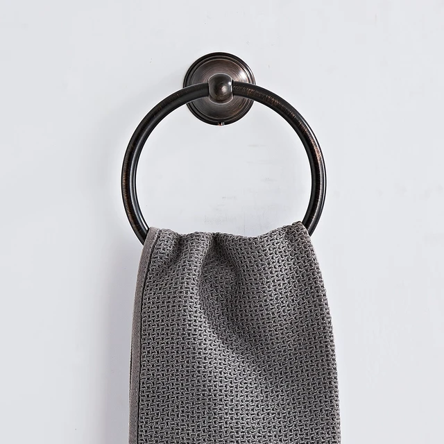 Alt view image 7 of 7 - Towel Ring for Bathroom, Oil Rubbed Bronze Hand Towel Holder 2 Pack, Bathroom Accessories and Towel Racks for Bathroom Wall