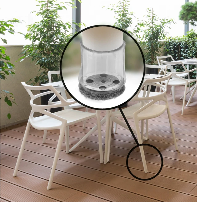 Alt view image 3 of 6 - GorillaOutdoor Berber Furniture Feet Pads with Clear Sleeve Sock (8 Pack) Outdoor Furniture Sliders for Round & Square Legs, Small