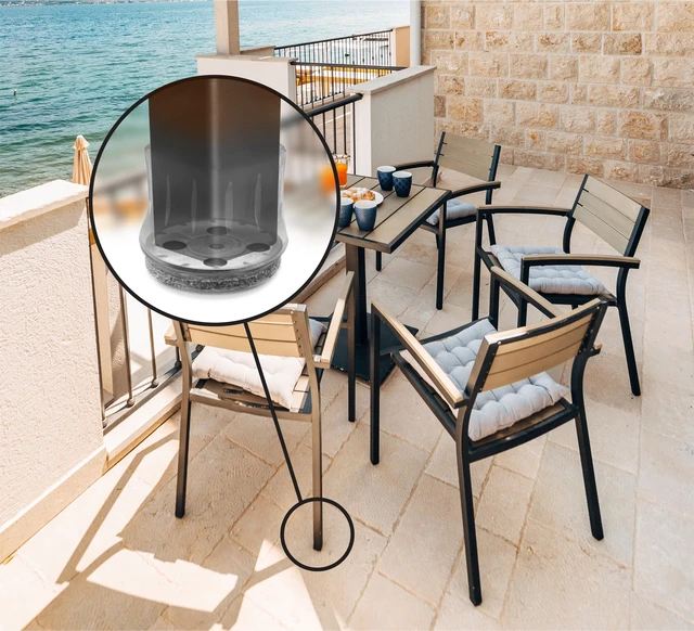 Alt view image 5 of 6 - GorillaOutdoor Berber Furniture Feet Pads with Clear Sleeve Sock (8 Pack) Outdoor Furniture Sliders for Round & Square Legs, Small