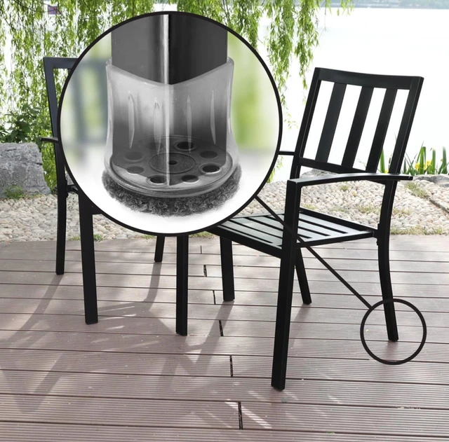 Alt view image 3 of 6 - GorillaOutdoor Berber Furniture Feet Pads with Clear Sleeve Sock (4 Pack) Outdoor Furniture Sliders for Round & Square Legs, Large
