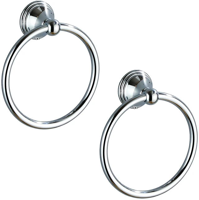 Main image of Towel Ring for Bathroom, Chrome Hand Towel Holder 2 Pack, Bathroom Accessories and Towel Racks for Bathroom Wall Mount