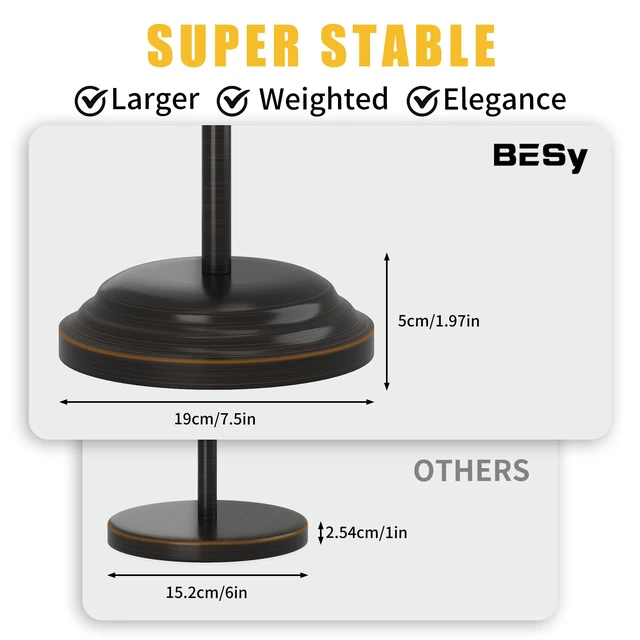 Alt view image 6 of 7 - Toilet Paper Holder Floor Stand, Bathroom Freestanding Bronze Toilet Tissue Roll Holder, Free Standing Rack with Storage, Weighted Base Accessories, SUS304 Stainless Steel Rustproof
