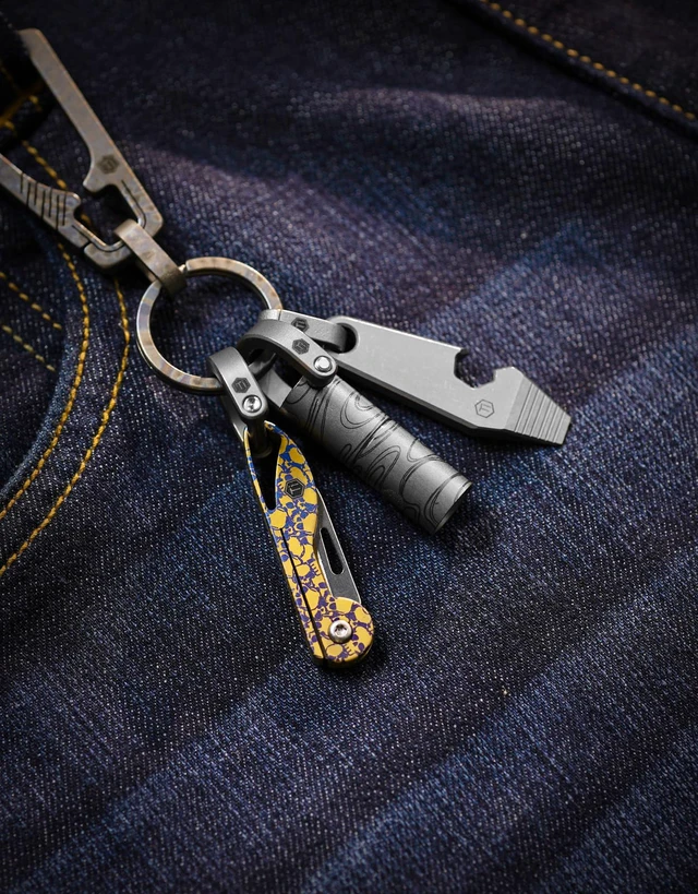 Alt view image 7 of 7 - KK05 Titanium Mini Pocket Knife, 1.06-Inch Blade, Skull Lightweight EDC Knife for opening packages and snack wrappers, removing clothing tags, and handling everyday tasks