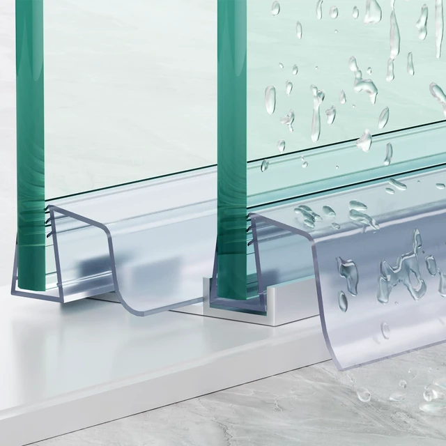 Main image of 3 Pack 3/8" x 39" Sliding Shower Door Bottom Seal, Shower Door Sweep Sliding Shower Seal for 3/8'' (10mm) Glass, Frameless Glass Door Seal Strip, Stop Shower Leaks and Create a Water Barrier