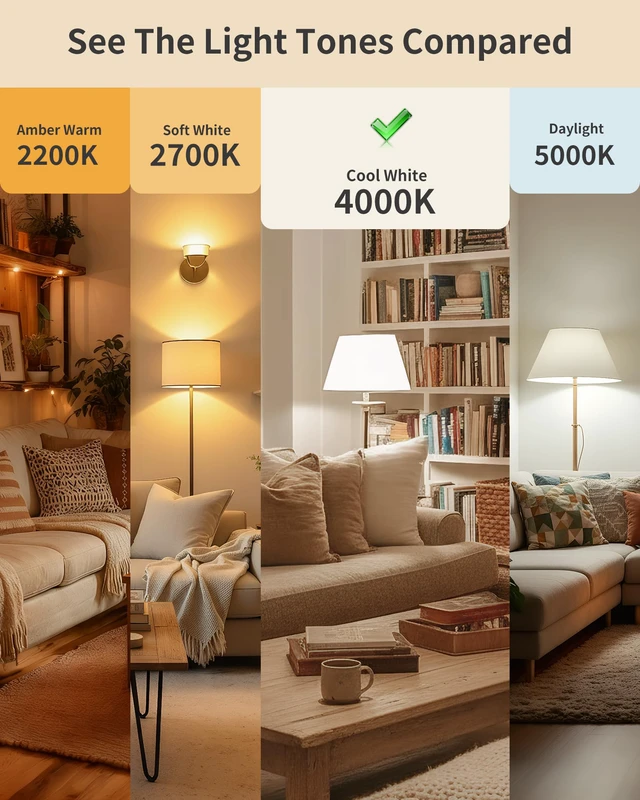 Alt view image 3 of 7 - A19 Neutral White Edison Bulbs, Dimmable E26 LED 60 Watt Equivalent 6 Pack 4000K crisp clear vintage light for focused tasks. Antique old-fashioned style 700LM illumination ideal for bathroom vanities