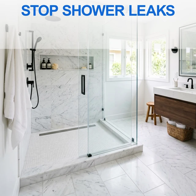 Alt view image 6 of 7 - 3 Pack 3/8" x 39" Sliding Shower Door Bottom Seal, Shower Door Sweep Sliding Shower Seal for 3/8'' (10mm) Glass, Frameless Glass Door Seal Strip, Stop Shower Leaks and Create a Water Barrier