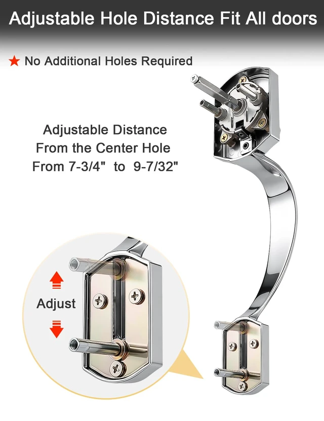Alt view image 5 of 7 - Camelot Front Door Handle and Deadbolt Set, Bright Chrome Front Door Lock Set, Upgated Entry Door Handle with Accent Wave Door Lever with Reversible Handle Lever, 1 Pack