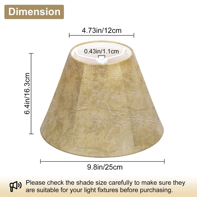 Alt view image 2 of 7 - Small Lampshades Set of 2, 5.5"Top x 10"Bottom x 6.6"High, Faux Leather Tan Rustic Lamp Shades for Table Lamps Bedside Lamps, Clip on Lampshade for Wall Lamps, Bulb Clip Adapters Included, No Assembly