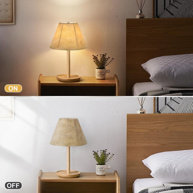Alt view image 5 of 7 - Small Lampshades Set of 2, 5.5"Top x 10"Bottom x 6.6"High, Faux Leather Tan Rustic Lamp Shades for Table Lamps Bedside Lamps, Clip on Lampshade for Wall Lamps, Bulb Clip Adapters Included, No Assembly