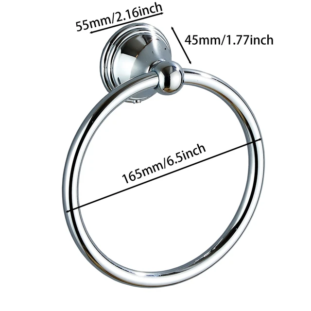 Alt view image 7 of 7 - Towel Ring for Bathroom, Chrome Hand Towel Holder 2 Pack, Bathroom Accessories and Towel Racks for Bathroom Wall Mount