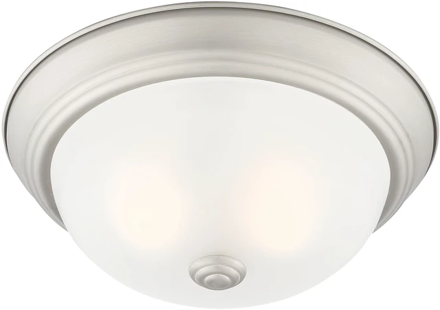 Main image of Reedley 2-Lights Flush Mount Ceiling Light, 11 Inch Lighting Fixture for Kitchen, Bedroom, Bathroom, and Hallway, Pewter with Etched Glass, 1257S-PW-W