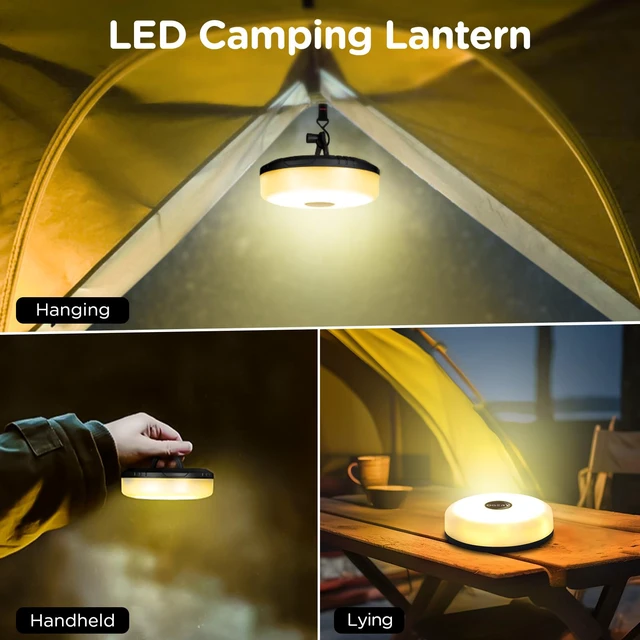 Alt view image 5 of 7 - 2-Pack Camping String Lights with Remote, 4 in 1 Quick Storage 32.8FT Rechargeable Fairy Tent Lights String 8 Modes, Portable Waterproof LED Lamp for Outdoor Indoor Patio Yard Camping Essentials