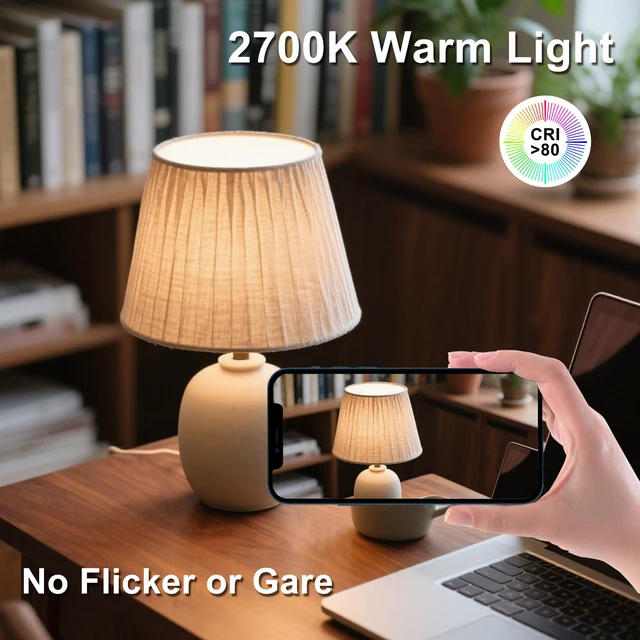 Alt view image 5 of 7 - A19 Clear Led Bulbs, E26 Dimmable Edison Bulbs, 2700K Warm Light Led Light Bulb, Soft Yellow White Edison Bulb, 6w Filament Bulb for Light Fixture 6pack/12Pack
