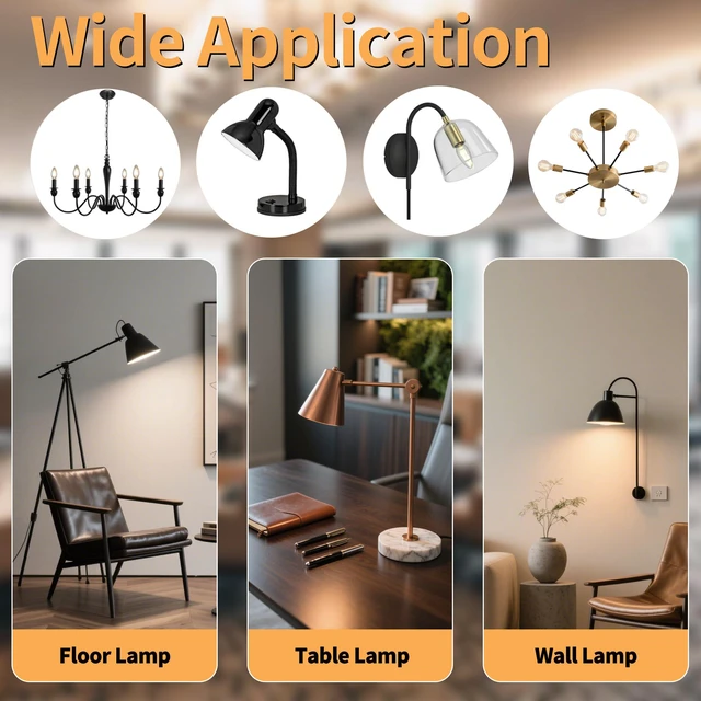 Alt view image 6 of 7 - A19 Clear Led Bulbs, E26 Dimmable Edison Bulbs, 2700K Warm Light Led Light Bulb, Soft Yellow White Edison Bulb, 6w Filament Bulb for Light Fixture 6pack/12Pack