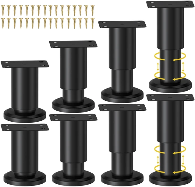 Main image of 8 Pcs Metal Adjustable Furniture Legs 3.15-4.72 inch, Adjustable Cabinet Legs for Sofa/Bed/Chair/Couch/Dresser/Table,Heavy Duty Bed Replacement Support Legs for Bed Frame/Bed Center Slat