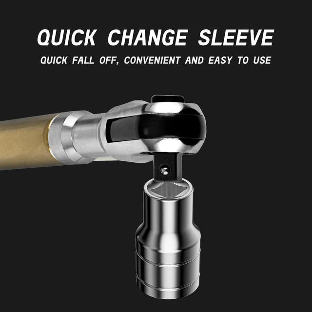 Alt view image 4 of 7 - 1/2" Offset Extension Wrench, 120Nm Impact Ready Socket Extender 0° Swing Universal Extension Wrench, 430mm (17") for Narrow Auto Repair & Hard-to-Reach Spacesgold