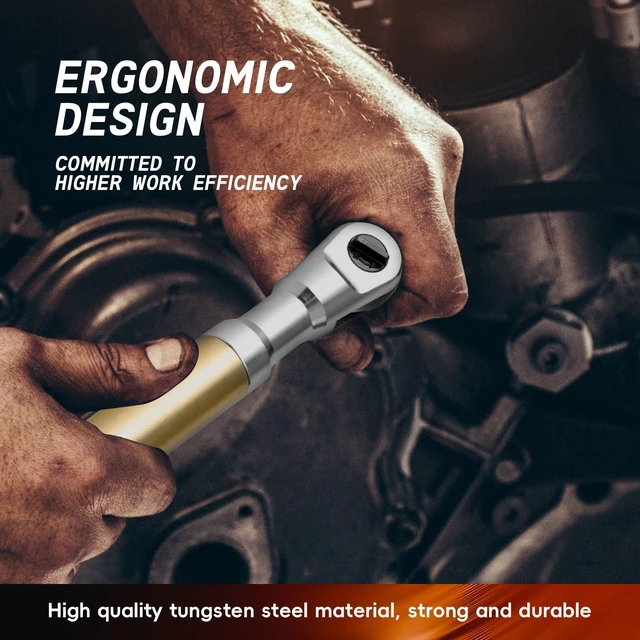 Alt view image 7 of 7 - 1/2" Offset Extension Wrench, 120Nm Impact Ready Socket Extender 0° Swing Universal Extension Wrench, 430mm (17") for Narrow Auto Repair & Hard-to-Reach Spacesgold