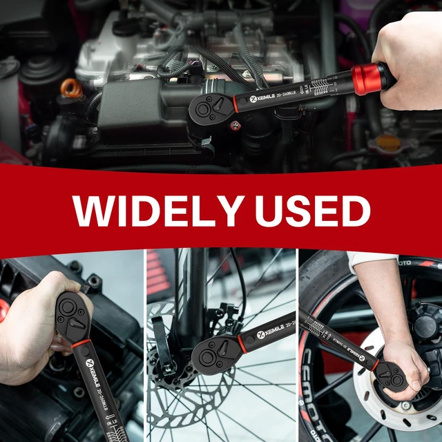 Alt view image 4 of 6 - 15Pc 1/4" Bike Torque Wrench Set 20-260In.Lb for Bicycle Motorcycle Inch Pound Click Bike Torque Wrench(2.3-29.4Nm),72T Dual Direction 3% Precision,Small Torque for Car,Lug Nut,Gunsmithing DIY