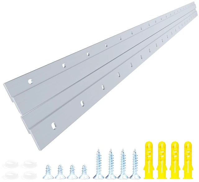 Main image of French Cleat Heavy Duty, Aluminum French Cleat, Headboard Wall Mounting Brackets with Screws, Heavy Mirror Mounting Hardware (42 Inch-1 Pair, Support 280 lbs)