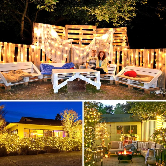 Alt view image 4 of 7 - 400FT 1200LED Outdoor Fairy Lights Plug in Warm White Xmas Decor Timer, Memory, Dimmable, Remote, Waterproof, Copper Wire, Flexible, for Garden, Wedding, Party, Indoor/Outdoor, Christmas