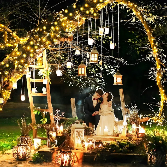 Alt view image 5 of 7 - 400FT 1200LED Outdoor Fairy Lights Plug in Warm White Xmas Decor Timer, Memory, Dimmable, Remote, Waterproof, Copper Wire, Flexible, for Garden, Wedding, Party, Indoor/Outdoor, Christmas