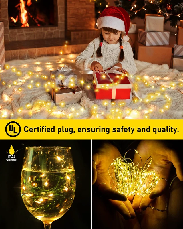 Alt view image 6 of 7 - 400FT 1200LED Outdoor Fairy Lights Plug in Warm White Xmas Decor Timer, Memory, Dimmable, Remote, Waterproof, Copper Wire, Flexible, for Garden, Wedding, Party, Indoor/Outdoor, Christmas