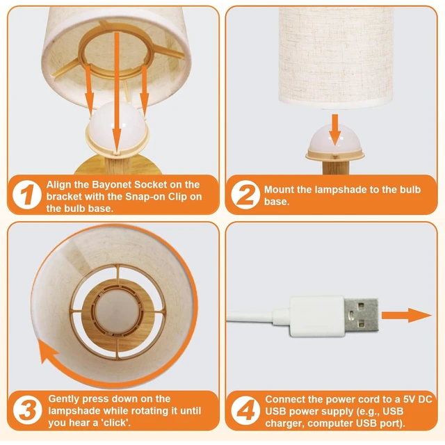 Alt view image 7 of 7 - Rechargeable Cordless Touch Table Lamp with Stepless Dimming,Natural Wood Base&Linen Shade,Small Battery Wireless Ambient Night Light for Bedroom,Bedside,Nightstand,Nursery,Kitchen,Camping,Outdoor