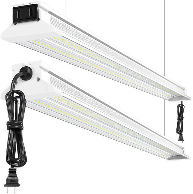 Main image of 60W 4 Foot Led Shop Lights 2Pack Linkable Ceiling Or Hanging Mount for Shop Led Shop Lights 4FT 5000K 9000lm 4' Led Ceiling Garage Lighting Light Fixtures for Garage Shop Workshop Barn Lighting