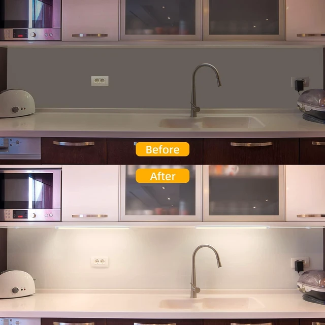Alt view image 4 of 6 - Under Cabinet Lights, 12 Inch Dimmable LED Under Cabinet Lighting, Natural White 4000K, Slim Under-Counter Light Fixtures with Memory Function, Under Counter Lights for Kitchen, Desk Light Bar