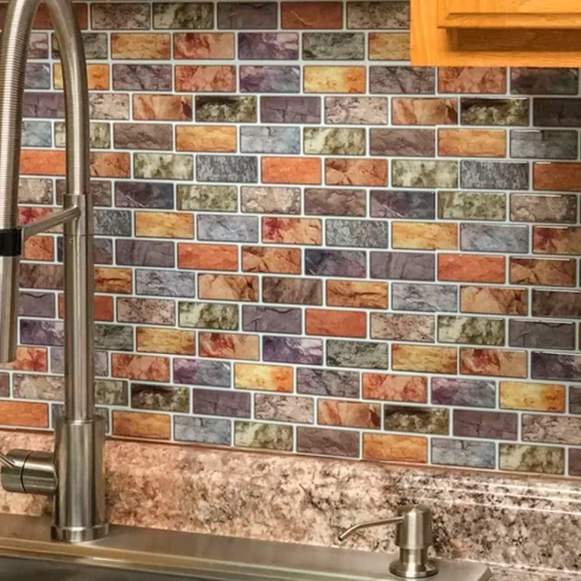 Main image of 10-Pack Marble Peel and Stick Backsplash, 12 x 12 Inch, Vintage Color Strong Adhesion, Lightweight, Cuttable, Waterproof, Fadeless, Crack Resistant, for Kitchen, Bedroom, Ideal for Recently Moved