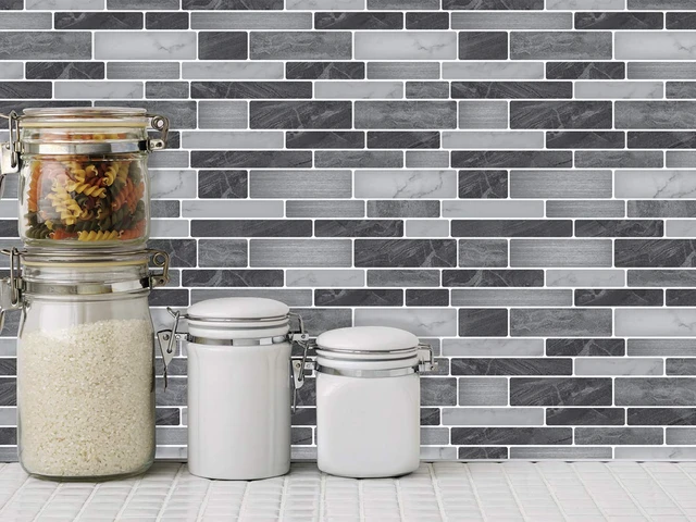 Alt view image 2 of 7 - 10-Pack Marble Wall Tile Peel and Stick Backsplash, 12 x 12 in, Grey Strong Adhesion, Lightweight, Cuttable, Waterproof, Fadeless, Crack Resistant, for Kitchen, Bedroom, Ideal for Recently Moved