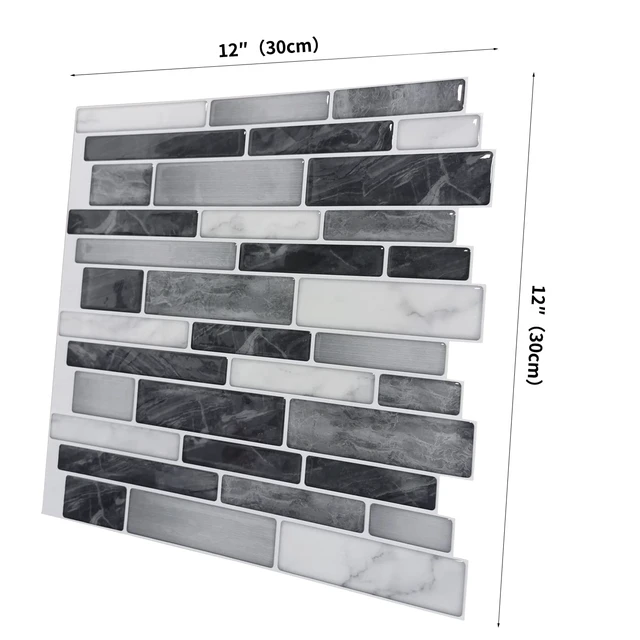 Alt view image 4 of 7 - 10-Pack Marble Wall Tile Peel and Stick Backsplash, 12 x 12 in, Grey Strong Adhesion, Lightweight, Cuttable, Waterproof, Fadeless, Crack Resistant, for Kitchen, Bedroom, Ideal for Recently Moved