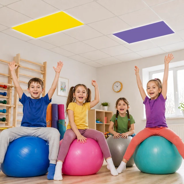 Alt view image 7 of 7 - 12pcs Classroom Fluorescent Magnetic Light Covers,2x4ft Rainbow Brights Soften Harsh Glare Anti-Flicker Light Filters for Home School Office Hospital Ceiling Lights Windows Decorations