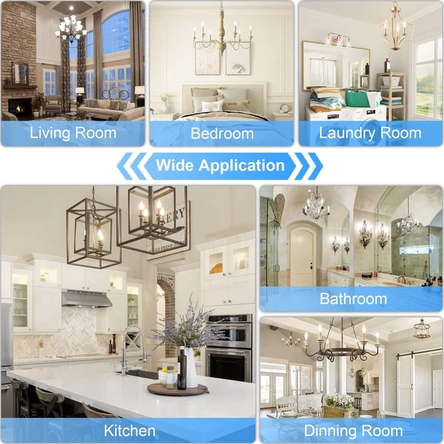 Alt view image 6 of 6 - Dimmable E12 LED Bulb 40 Watt Equivalent, 4000K Natural Daylight Candelabra LED Light Bulbs 4W, 400LM, CRI 85+, Type B LED Bulb, Clear Filament Candle Light Bulbs for Chandelier Ceiling Fan 12 Pack